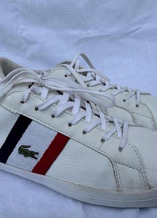 Кожаные мокасины кеды сникеры кроссовки лакосте lacoste р. 42 27 см