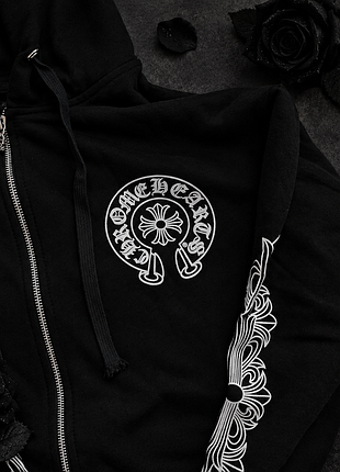 Чоловіче худі chrome hearts horseshoe чорне 2