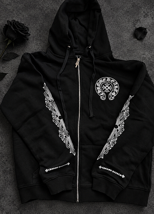 Чоловіче худі chrome hearts horseshoe чорне