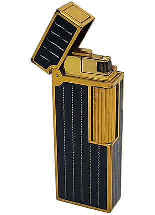 Б/у dunhill lighter black enamel gold stripe pattern