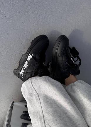 Кросівки унісекс off white out of office for walking чорні шкіряні