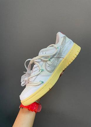 Кроссовки nike sb dunk off white “white silver” 6