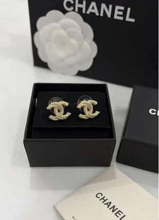 Сережки жіночі chanel золотисті