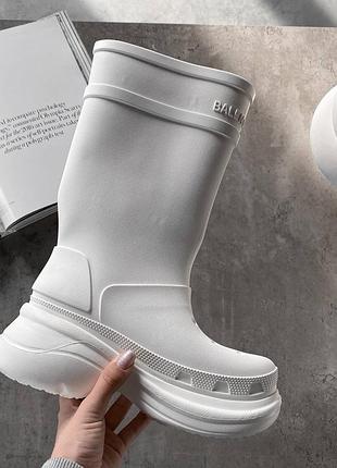 Гумові білі чоботи balen.. х crocs white