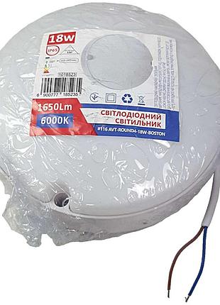 Настенно-потолочный светильник б/у 116/1 avt-round4-18w-boston 6000 k ip65 pure white avt (1018523)