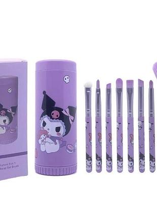 Набір пензлів для макіяжу kuromi hello kitty 8 в 1