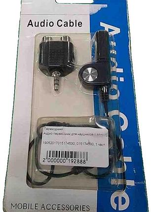 Б/у аудио переходник для наушников с miniusb на 3,5 с раздвоителем