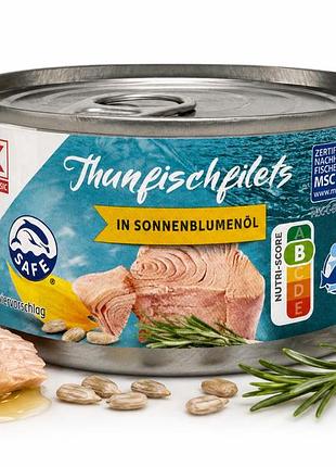 Тунец k-classic в подсолнечном масле thunfischfilets in sonnenblumenöl, 185 г
