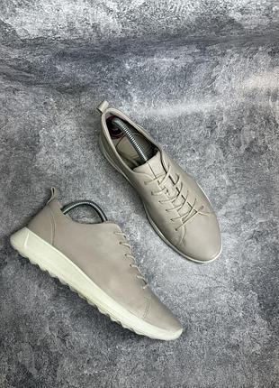 Шкіряні жіночі кросівки ecco soft 7 (бежеві / беж) оригінал
