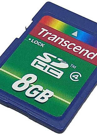 Карта флэш памяти б/у transcend 8gb sdhc class 4