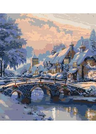 Картина по номерам "рождественский зимний пейзаж" 40х50 см