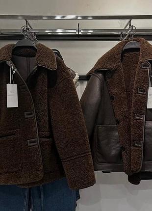 Двухсторонняя дубленка zara 2