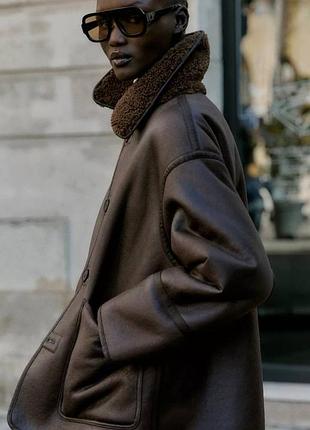 Двухсторонняя дубленка zara 7