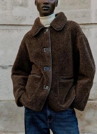 Двухсторонняя дубленка zara 9