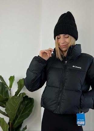 Куртка жіноча columbia чорна демісезонна розмір m чорна зимова дута укорочена пуфер