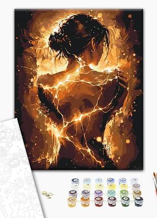 Картина по номерам "золотое свечение силуэта" bs54651 40×50 см