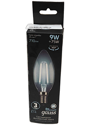 Б/у gauss led filament свеча e14 9w 710lm 4100к