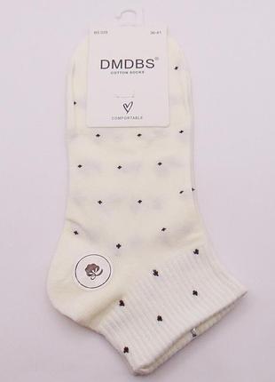 Хлопковые носки в горошек 36-41 молочные dmdbs 029