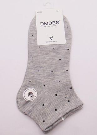 Хлопковые носки в горошек 36-41 серые dmdbs 029