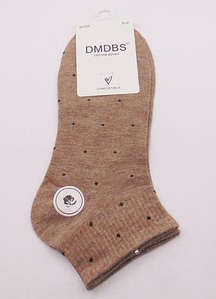 Хлопковые носки в горошек 36-41 капучино dmdbs 029
