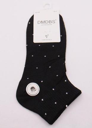 Хлопковые носки в горошек 36-41 черные dmdbs 029