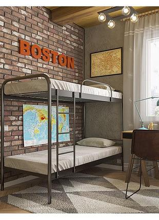 Двухъярусная металлическая кровать комфорт дуо (comfort duo) 80х190см с матрасами (акция опт от 2шт)