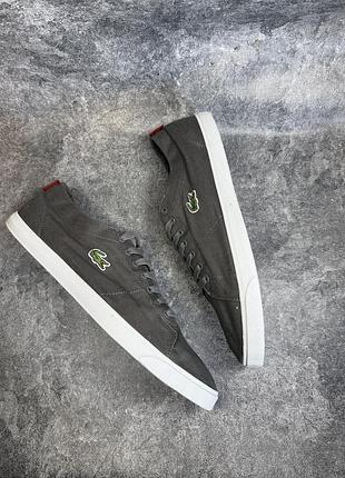 Стильні текстильні кеди lacoste оригінал 3