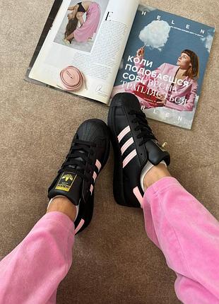 Adidas superstar smile black pink 2