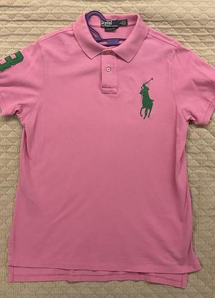 Чоловіча футболка поло polo ralph lauren рожева