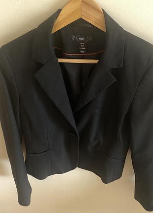 Піджак жіночий h&m класичний приталений у смужку чорний (розмір s / eur 38)