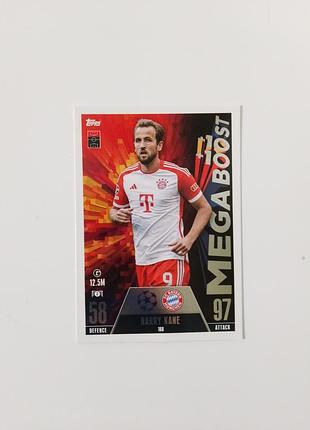 Колекційна картка topps match attax 23/24 harry kane, mo salah, kolo muani, hojlund