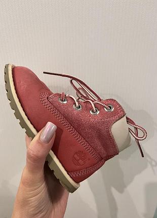 Черевики для дівчаток timberland рожеві, довжина устілки 14,5 см
