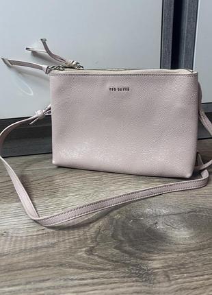 Світло-рожева шкіряна сумка через плече ted baker maceyy