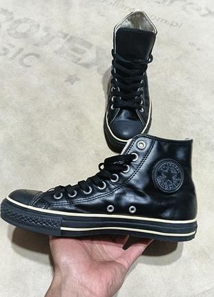 Оригинальные кожаные высокие кеды converse chuck taylor all star leather.