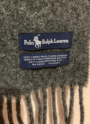 Оригінальний класичний шарф від polo ralph lauren у меланжевому сірому (charcoal grey) кольорі.