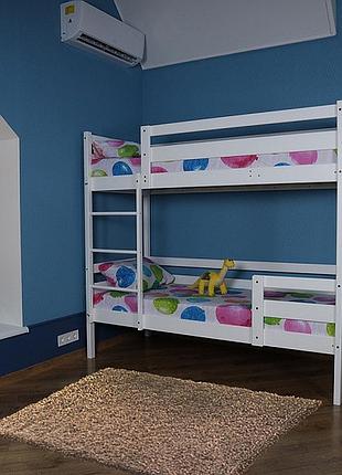 Двухъярусная деревянная кровать 80x190см (babyson 5)