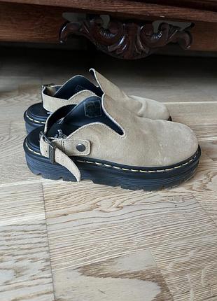 Стильні мюлі dr. martens zebzag, натуральна замша, р. 39