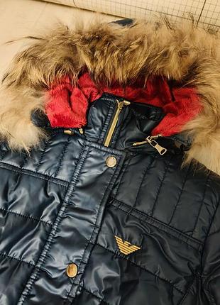 Пальто для підлітків armani осіннє синє 3
