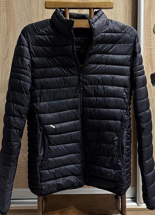 Черна легка стьобана куртка pull&bear