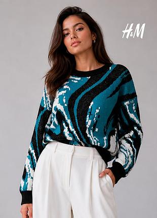 Новый свитер оверсайз с красивым принтом h&amp;m