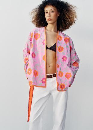 Куртка кімоно з вишивкою zara new