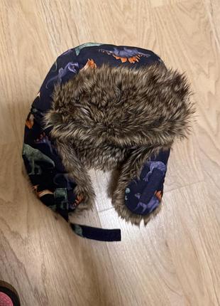 Шапка вушанка з динозаврами h&m 2