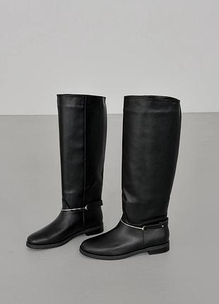 Сапоги жеокейские кожаные черные