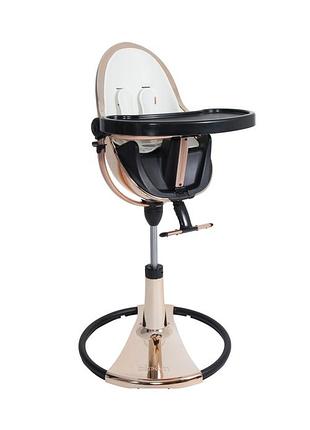 Стульчик для кормления bloom fresco rose gold золотистый с черным (вкладыш вкладиш riviera blue голубой) білий