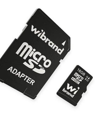 Карта памяти microsdhc 16gb class 10 (adapter sd) wibrand