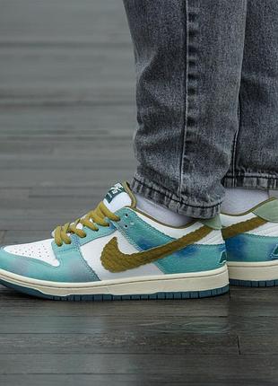 Кроссовки nike sb dunk low reptaile white blue