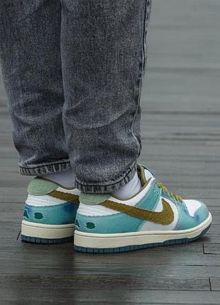 Кроссовки nike sb dunk low reptaile white blue 2
