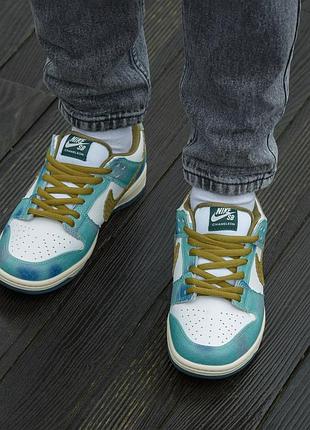 Кроссовки nike sb dunk low reptaile white blue 5