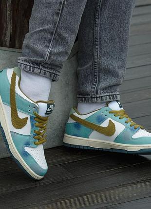 Кроссовки nike sb dunk low reptaile white blue 6