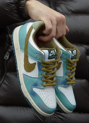 Кроссовки nike sb dunk low reptaile white blue 9